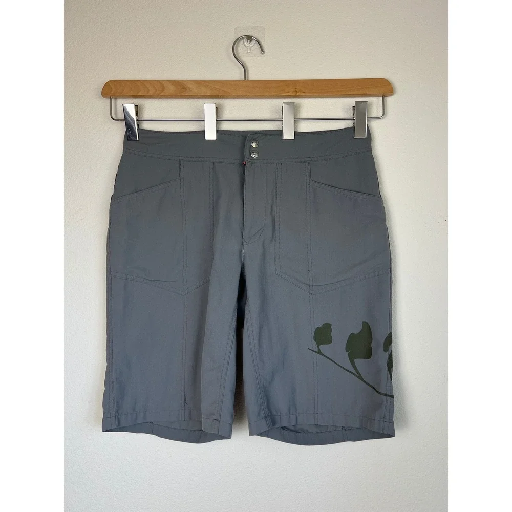 REI Co-op Womens Gray Hiking Shorts Size 12 UPF 50 Quick Dry Outdoor Trail Leaf